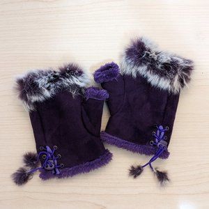 NWOT Fur fingerless gloves